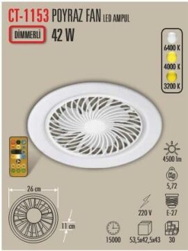 POYRAZ FAN LED AMPUL 3 RENK