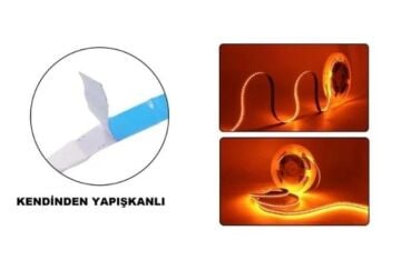 240 ÇİPLİ LED ŞERİT İÇ MEKAN (AMBER)(5 METRE)