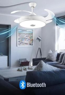 Mutlusan Aydınlatmalı Tavan Vantilatörü Bluetoothlu + Kumandalı