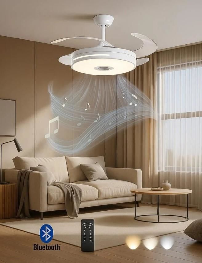 Mutlusan Aydınlatmalı Tavan Vantilatörü Bluetoothlu + Kumandalı
