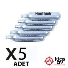 Huntink 12 Gram Co2 Havalı Tabanca Tüpü - 5 Adet