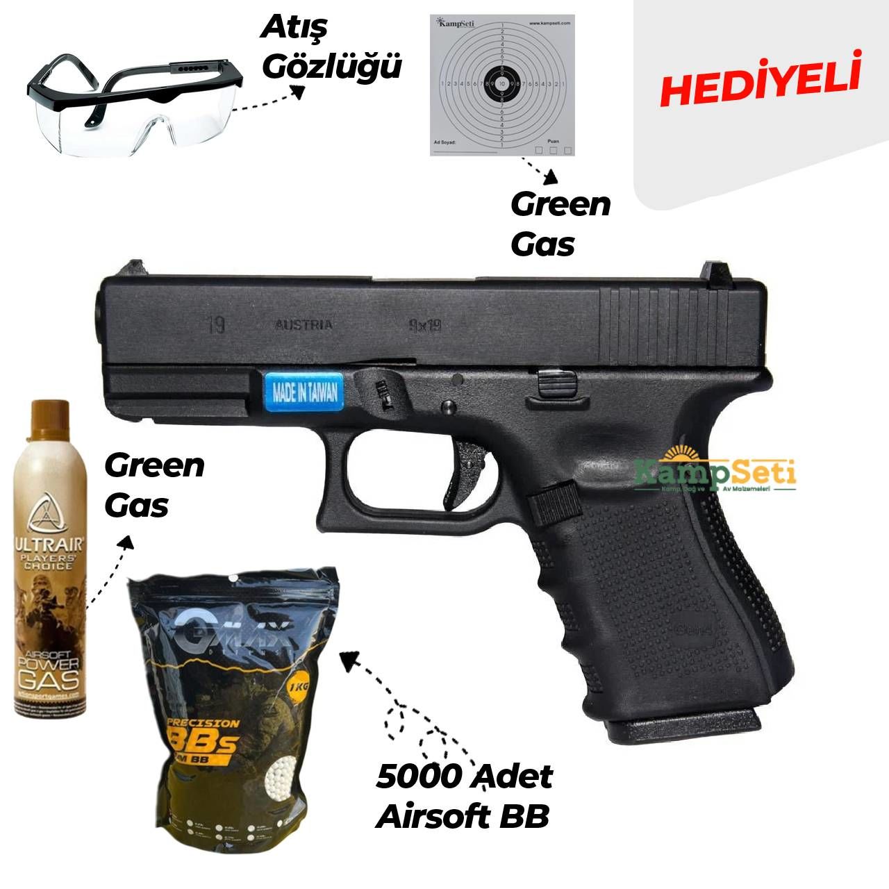 WE Glock 19 GEN4 Blowback Airsoft Tabanca 6mm