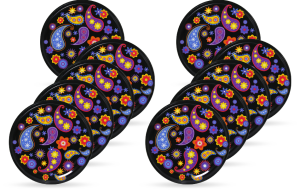 Desenli Konserve Kavanoz Kapağı - 5 Paket - 50 Adet (Standart Boy - 82 mm) - Şal Desenli