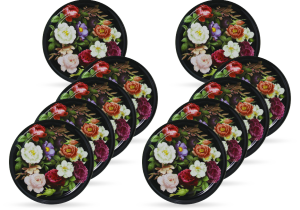 Desenli Konserve Kavanoz Kapağı - 5 Paket - 50 Adet (Standart Boy - 82 mm) - Gül Desenli