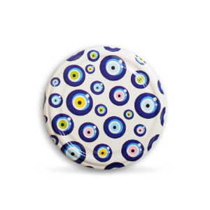 Desenli Konserve Kavanoz Kapağı - 5 Paket - 50 Adet (Standart Boy - 82 mm) - Nazar Boncuğu Desenli