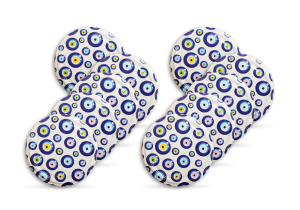 Desenli Konserve Kavanoz Kapağı - 5 Paket - 50 Adet (Standart Boy - 82 mm) - Nazar Boncuğu Desenli