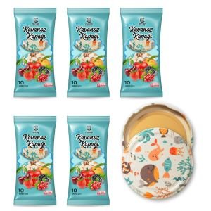 Desenli Konserve Kavanoz Kapağı - 5 Paket - 50 Adet (Standart Boy - 82 mm) - Su Altı Desenli
