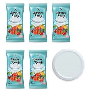 Konserve Kavanoz Kapağı - 5 Paket - 50 Adet (Standart Boy - 82 mm) - Beyaz