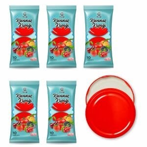 Konserve Kavanoz Kapağı - 5 Paket - 50 Adet (Standart Boy - 82 mm) - Kırmızı