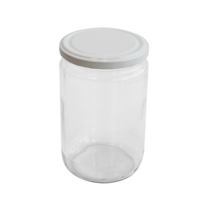 Cam Kavanoz ve Beyaz Renk Kavanoz Kapak Çeşitleri  - 6 Adet (660 ml - 82mm)