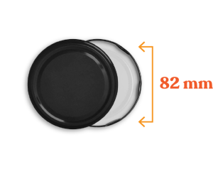 Toptan Kolili  Siyah Renk Kavanoz Kapak Çeşitleri  - 650 Adet (82mm)