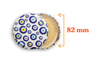 Toptan Kolili  Nazar Boncuğu Desenli Kavanoz Kapak Çeşitleri  - 650 Adet (82mm)