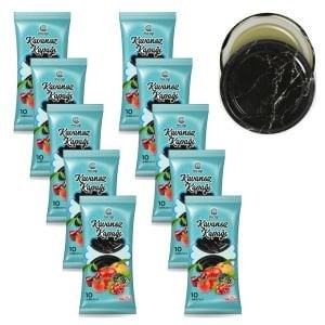 Konserve Kavanoz Kapağı - 10 Paket - 100 Adet (Standart Boy - 82 mm) Mermer Desenli
