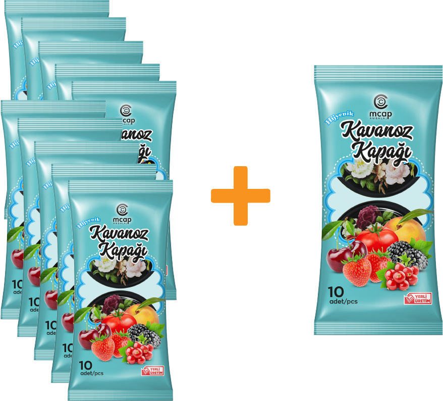 Konserve Kavanoz Kapağı - 10+1 Paket - 110 Adet (Standart Boy - 82 mm) Gül Desenli