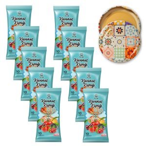 Konserve Kavanoz Kapağı - 10 Paket - 100 Adet (Standart Boy - 82 mm) Desen 2