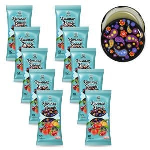 Konserve Kavanoz Kapağı - 10 Paket - 100 Adet (Standart Boy - 82 mm) Şal Desenli