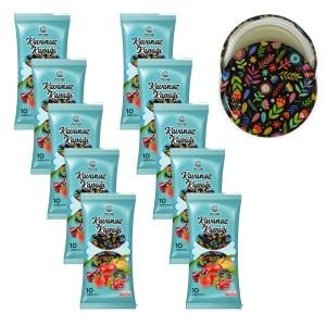 Konserve Kavanoz Kapağı - 10 Paket - 100 Adet (Standart Boy - 82 mm) Bahar Desenli