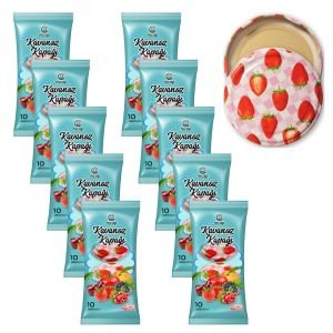 Patterned  Canned Jar Twist Off- 10+1 Package - 110 Pieces (Standard Length - 82 mm) Strawberry Pattern