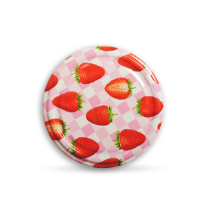 Patterned  Canned Jar Twist Off- 10+1 Package - 110 Pieces (Standard Length - 82 mm) Strawberry Pattern
