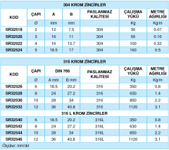 06 MM KROM ZİNCİR 316L