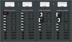 Sigorta paneli 20 AC, 20 DC pozisyonlu. 12V DC/230V AC. 292x495mm. 30 adet AC, 30 adet DC etiket.