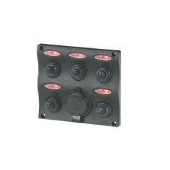 5'Lİ   SWITCH PANEL IŞIKLI ÇAKMAK SOKETLİ 95X105 MM