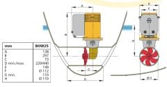 Vetus Baş Manevra Pervanesi 12V 25 kgf