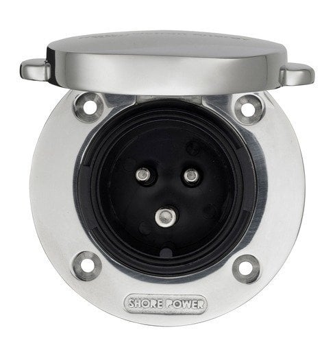 Victron Energy Power Inlet 16A stainless steel with cover SHP301602000