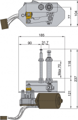 Vetus ağır hizmet tipi silecek sistemi 12V