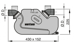 Vetus waterlock, uzun egzoz sistemleri için. 40mm