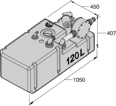 Vetus pis su tankı sistemi 120 LT 12V