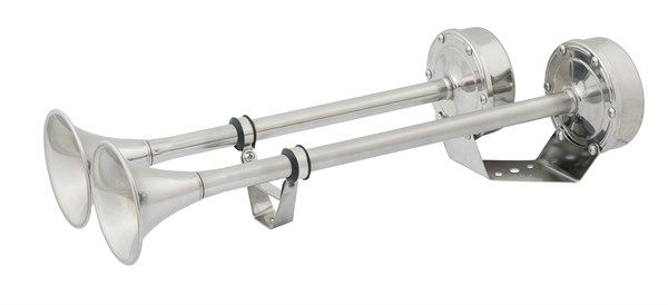Marinco çiftli Elektrikli korna, krom 12V, 47cm