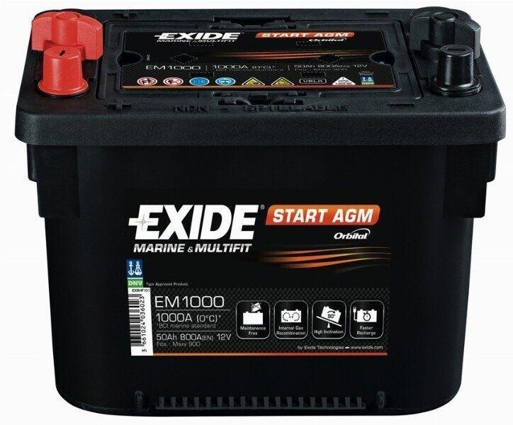 Exide EM900 Marin Start AGM Aküsü, 12V 42A