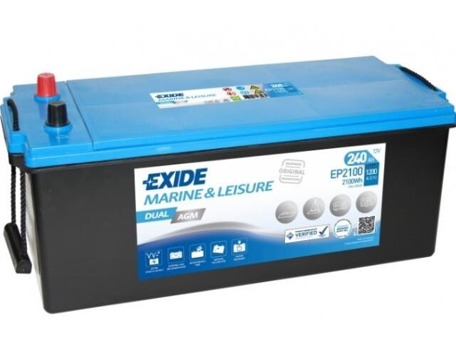 Exide EP2100 Marin Dual AGM (Start & Servis) Akü, 12V 240A 2100W