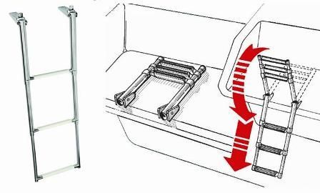 TELESKOPİK PASLANMAZ MERDİVEN 4 BASAMAKLI 110cm