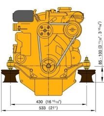 Vetus Diesel M3.29 deniz motoru, 27 HP (20 kW)