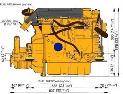 Vetus Diesel M4.45 deniz motoru, 42 HP (30.9 kW).