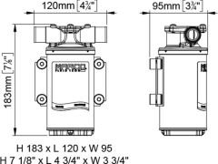 UP1 İMPERLERLİ DUŞ POMPASI 35 lt/dk 12v