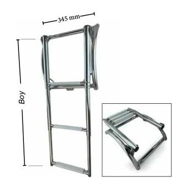 BOT MERDİVENİ 3 BASAMAKLI cr-ni 88cm