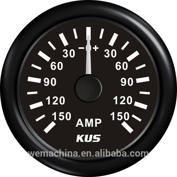 AMPERMETRE Ø52mm SİYAH 12/24v  ŞÖNT DAHİLDİR
