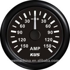 AMPERMETRE Ø52mm SİYAH 12/24v  ŞÖNT DAHİLDİR