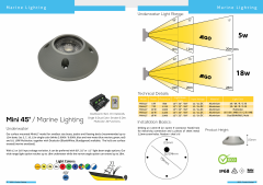 MINI45° 18 W UNDERWATER / 2.900 LM / DUAL COLOR MAVİ & BEYAZ