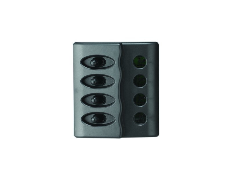 12 V 4'LÜ SİYAH LED GÖSTERGELİ SU GEÇİRMEZ SİGORTA PANELi