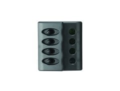12 V 4'LÜ SİYAH LED GÖSTERGELİ SU GEÇİRMEZ SİGORTA PANELi