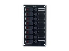 12 V 8'Lİ SİYAH ALÜMİNYUM LED GÖSTERGELİ SU GEÇİRMEZ SİGORTA PANEL