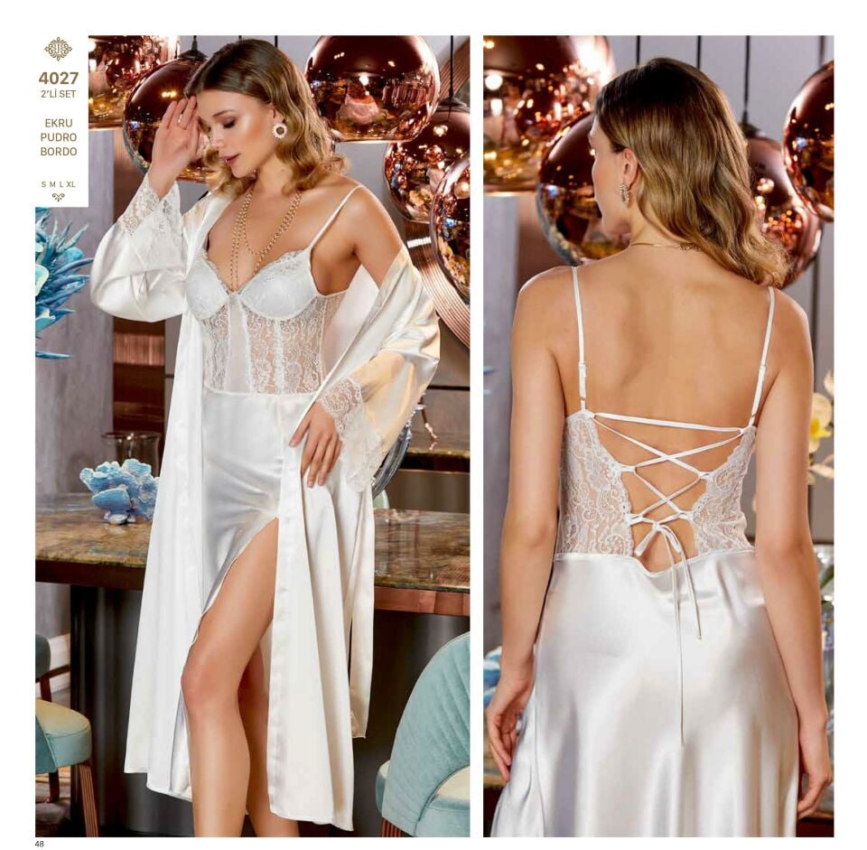 Jeremi 4027 Saten Uzun 2 Li Set