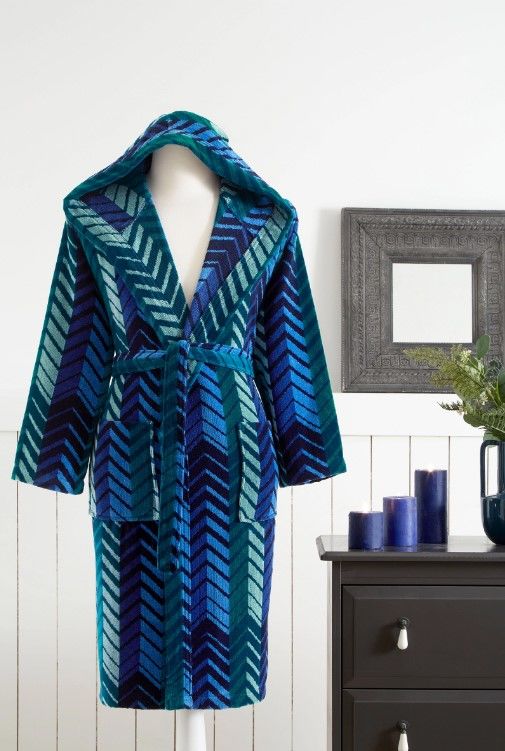 Özdilek Hawai Eclectic Kadife Kapüşonlu Bornoz (XL)