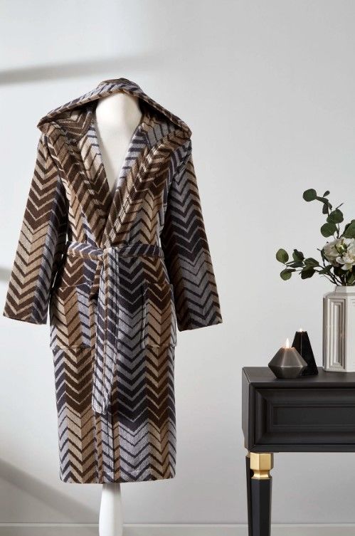 Özdilek Hawai Eclectic Kadife Kahve Kapşonlu Bornoz (XL)