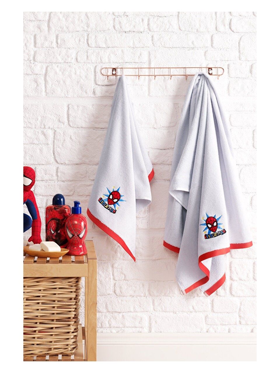 Özdilek Disney Spiderman Mouse Gri Banyo Seti