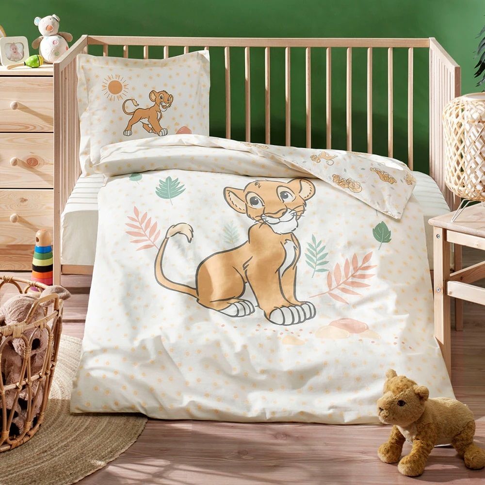 Özdilek Disney Ranforce Bebek Nevresim Takımı Simba Happy Bej
